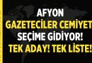 Afyon Gazeteciler Cemiyeti Seçime Gidiyor! Tek Aday, Tek Liste! – Afyon Haber