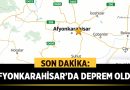 Afyonkarahisar’da Deprem Oldu! Deprem raporu yayınlandı! – Afyon Haber