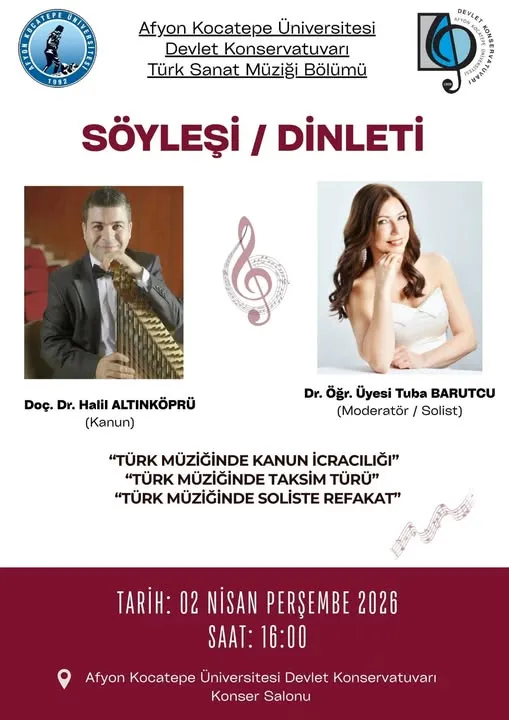 Afyon Kocatepe Üniversitesi’nde Bugün Söyleşi Dinletisi: Konser Salonunda Sanat Buluşması