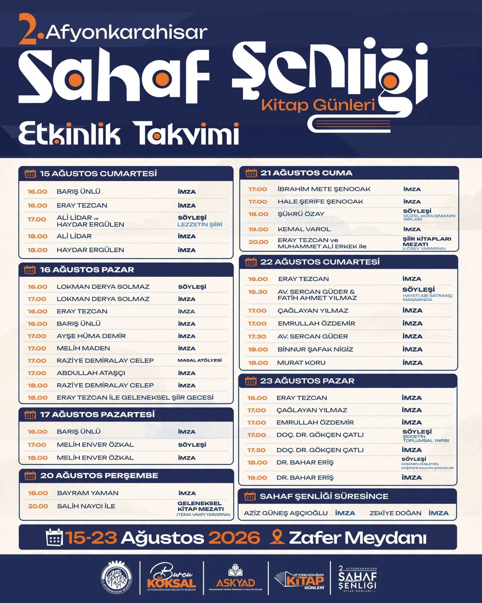 2.Afyonkarahisar Sahaf Şenliği Başlıyor