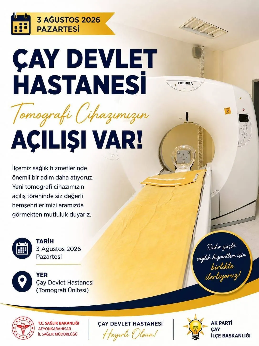 Çay’da Tomografi Cihazı Hizmete Giriyor